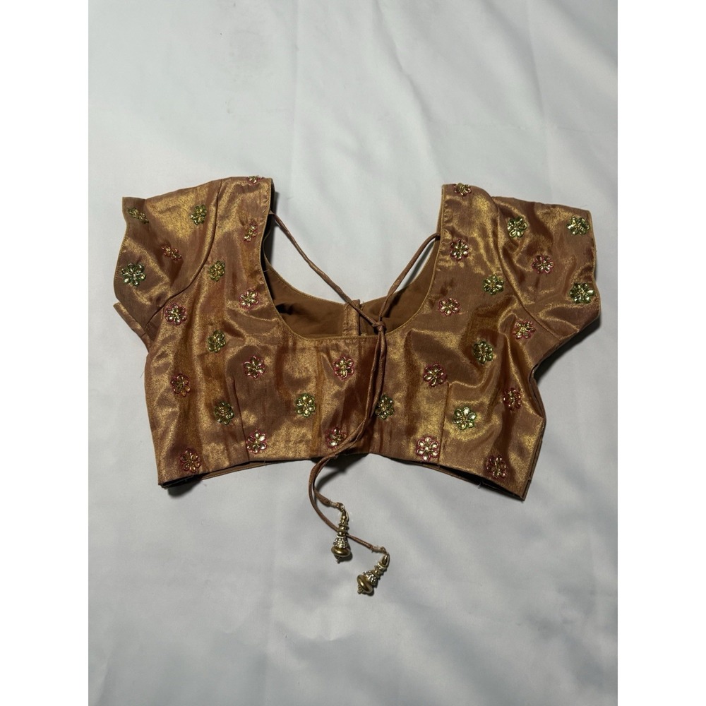Indian‎ Chanderi Silk blouse  Ready made Saree Stitched Sari Choli/Top